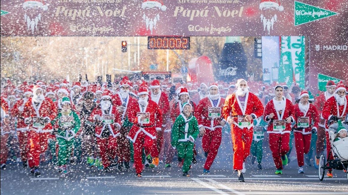 XIV Carrera Solidaria de Papá Noel El Corte Inglés. Abiertas las inscripciones para la Carrera de Papá Noel de Madrid